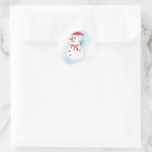 Rond Joyeux Sticker Snowman de Noël ou Joyeux (Sac)