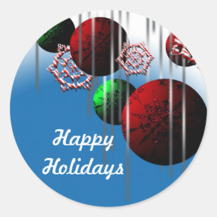Rond Joyeux vacances personnalisable Sticker de carte d