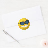 Rond Joyeux Visage Avec Sticker Lunettes De Soleil (Enveloppe)
