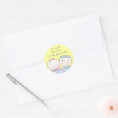 Rond Jumeaux en Lit, Fille et Bébé Sticker (Enveloppe)