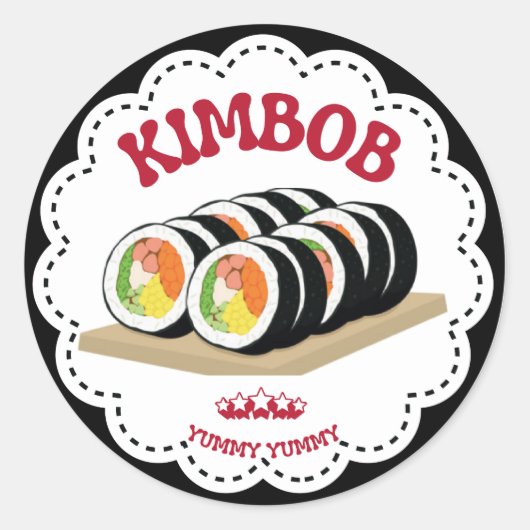 Rond K-Food Kimbap Illustration Sticker (Devant)