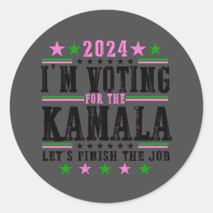 Rond Kamala noir pour Sticker de campagne 2024