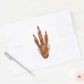 Rond Kangaroo Botanical Footprint Nature Sticker (Enveloppe)