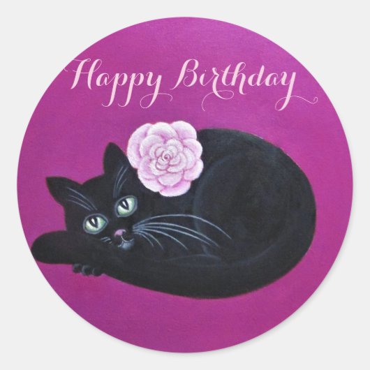 Rond Kat Kitty/Happy Anniversaire Sticker (Devant)