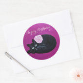 Rond Kat Kitty/Happy Anniversaire Sticker (Enveloppe)