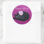 Rond Kat Kitty/Happy Anniversaire Sticker (Sac)