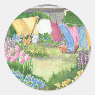 Rond Kathy's Laundry sur Monhegan Is Me Round Sticker