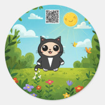 Kawaii Chat - Sticker chat mignon et jouant