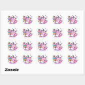 Rond Kawaii Chat Sticker d'anniversaire tellement migno (Feuille)