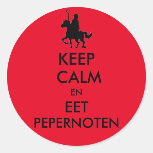 Rond Keep Calm et Eet Pepernoot Sticker (Devant)