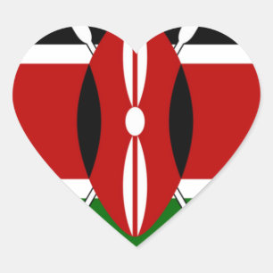 Rond Keniaans motief: een nationaal symbool Hart Sticker