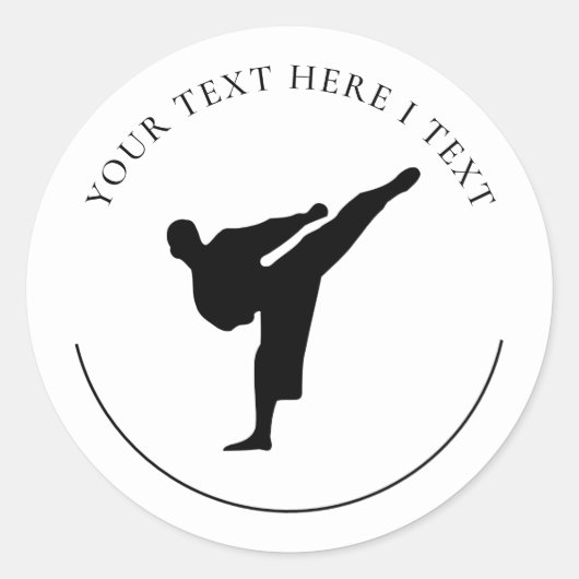 Rond Kickboxing - Karate Classic Round Sticker (Devant)