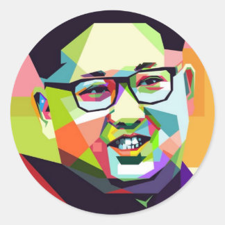 Rond Kim Jong Un Cher Leader Sticker