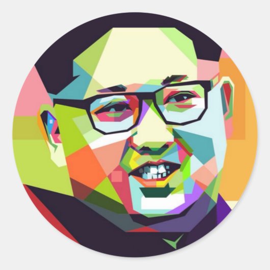 Rond Kim Jong Un Cher Leader Sticker (Devant)