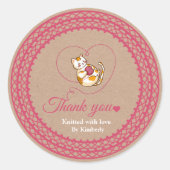 Rond Kitten Avec Sticker Merci Crochet Coeur (Devant)
