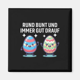 Rond Kleurrijk En Altijd Goed Gemoed Cute Pasen Ei Magneet