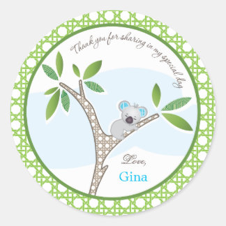Rond Koala Bear | Sticker Baby shower Faveur