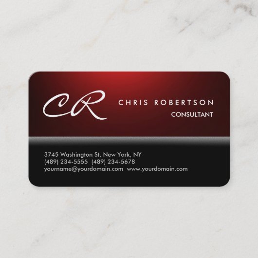 Rond korner zwart-wit Visitekaartje (Voorkant)