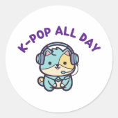 Rond Kpop Lover Round Sticker Sheet Gift for K-pop Fan (Devant)
