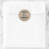 Rond Kraft Rustic Modern On Do Script Mariage Sticker (Sac)