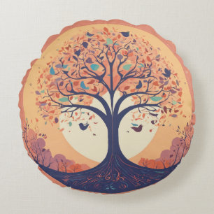 Rond Kussen beide kanten verschillende unieke prin