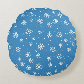Rond Kussen een sneeuwkristal patroon