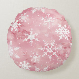 Rond Kussen een sneeuwkristal patroon