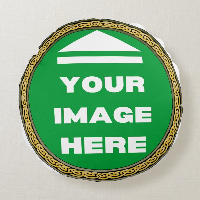 Rond kussen - gepersonaliseerd - Afbeelding / teks (Voorkant)