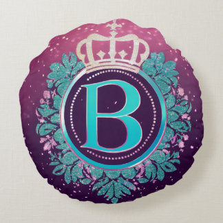 Rond Kussen met Glitter Crown Business Logo