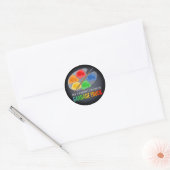 Rond La Couleur Favorite Est Sticker Camion de poubelle (Enveloppe)