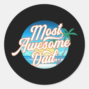 Rond La Fête des pères papa la plus géniale Sticker