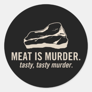 Rond La viande est le meurtre. Sticker de meurtre savou