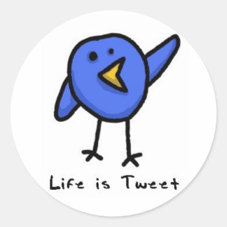 Rond "La vie est Tweet" Sticker aux oiseaux Twitter