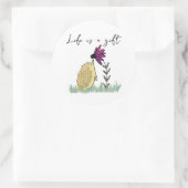Rond La vie est un Hérisson cadeau et un Sticker à fleu (Sac)