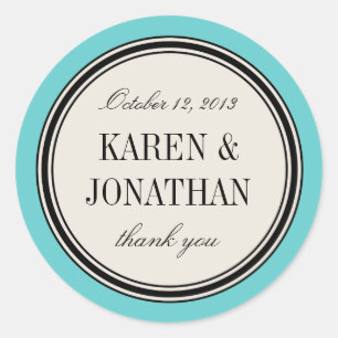 Rond  label, bruiloft voor Sjabloon, blauw Ronde Sticker