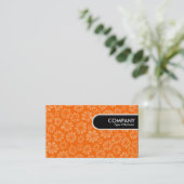 Rond Label rand - Oranje Floral (Staand voorkant)