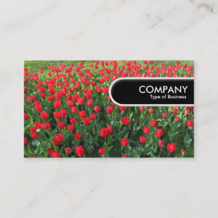 Rond Label van de Rand - Bed of Red Tulips 01