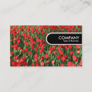 Rond Label van de Rand - Bed van Rode Tulpen 02