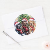 Rond Labrador Christmas Sticker (Enveloppe)