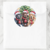 Rond Labrador Christmas Sticker (Sac)