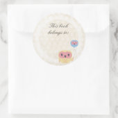 Rond Lace Owl Ce Livre Appartient Au Nom Sticker (Sac)