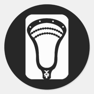 Rond Lacrosse Designs HeadCut Wht Sticker
