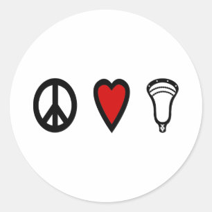 Rond Lacrosse Designs PeaceLoveLacrosse Blk Sticker