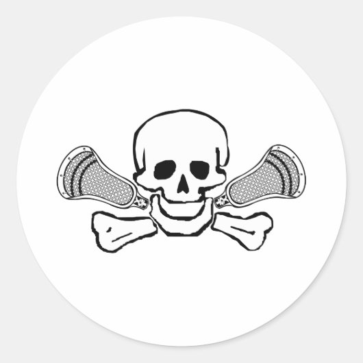 Rond Lacrosse Designs Skull 2 Sticker (Devant)