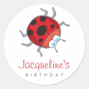 Rond Ladybird / Ladybug Gift Party Faveurs Sticker Étiq