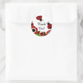 Rond Ladybug Merci Sticker Anniversaire (Sac)