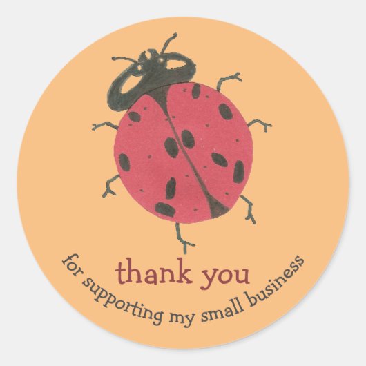 Rond Ladybug petite entreprise merci sticker (Devant)