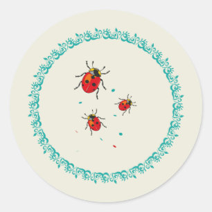 Rond LadyBug Serie - Sticker