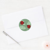 Rond Ladybugs sur Sticker Feuille (Enveloppe)