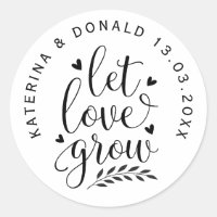 Laisser l'amour grandir Mariage graines Sticker ro